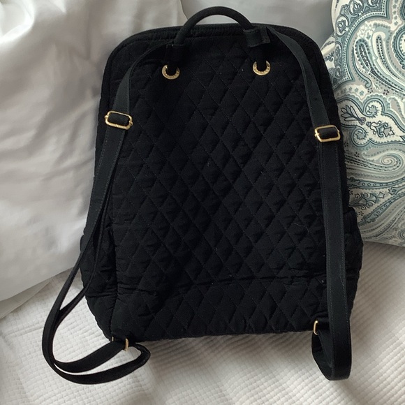 Vera Bradley Black Quilted Backpack with Moka Pot Charm. - Picture 7 of 9